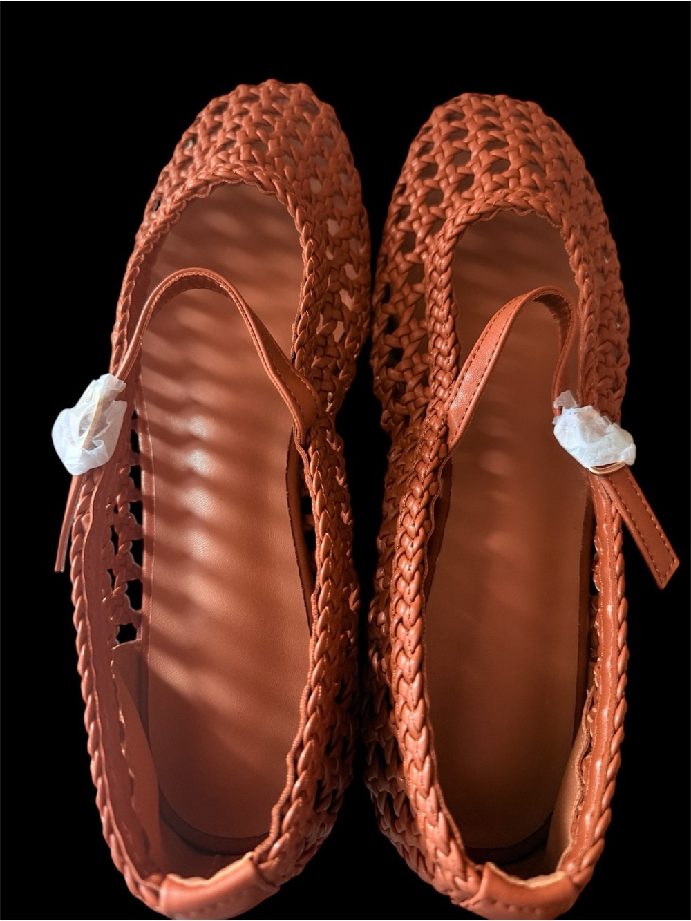 Amazon Woven Slingback Flats in Burnt Orange